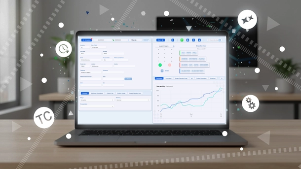 Laptop z oprogramowaniem TCdial.